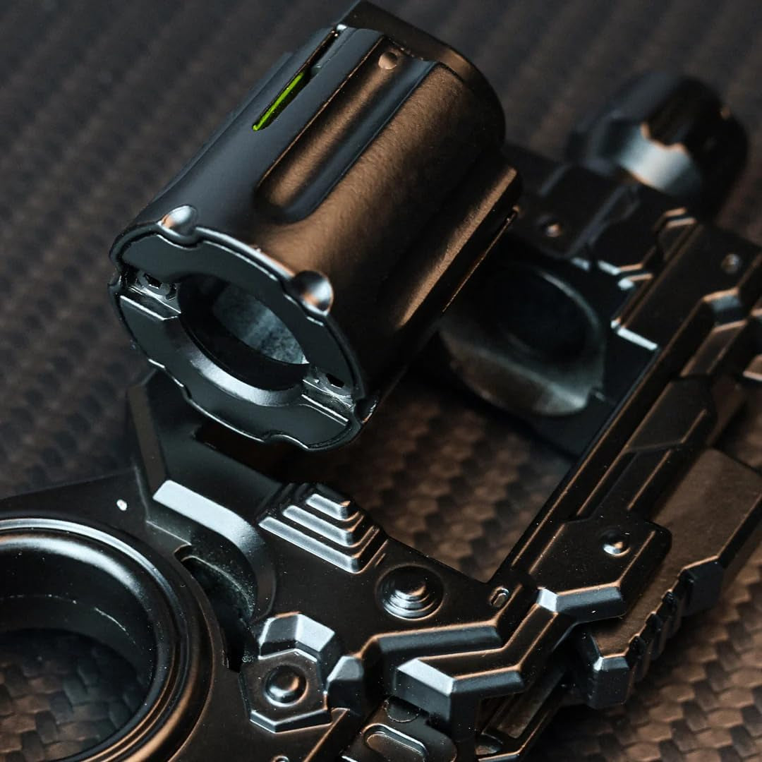 Metal Fidget Gun Toys for Adults: Stress Relief EDC Spinner Toy, Cool Revolver Fidget Toy with Ring & Slider for Finger, Mini Decompression Gadgets for Adult Men