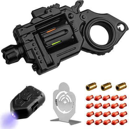 Metal Fidget Gun Toys for Adults: Stress Relief EDC Spinner Toy, Cool Revolver Fidget Toy with Ring & Slider for Finger, Mini Decompression Gadgets for Adult Men